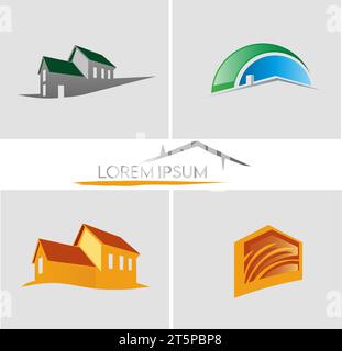 Real estate logo design set. vector illustration Stock Vector