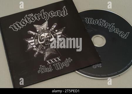 Motörhead - Bad Magic (2015) studio album, CD and cover art. Lahti, Finland. October 10, 2023. Stock Photo