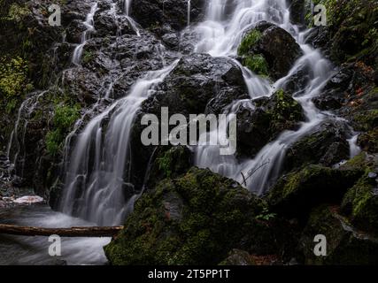 Mary Vine Creek Waterfall in Sooke Potholes Provincial Park in British Columbia, Canada. Stock Photo