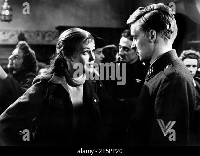 Hildegard Knef, Oskar Werner, on-set of the film, 'Decision before Dawn', 20th Century-Fox, 1951 Stock Photo