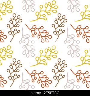Seamless floral pattern element vector shape doodle plant abstract texture background illustration for digital paper and print materials. Stock Vector