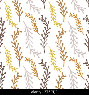 Seamless floral pattern element vector shape doodle plant abstract texture background illustration for digital paper and print materials. Stock Vector