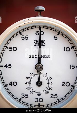 Close-up of an old-fashioned laboratory stop clock Stock Photo