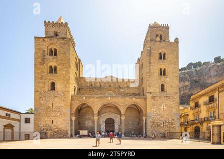 CEFALU, ITALY - JULY 16, 2023: Duomo di Cefalu - Cathedral in centre of city. Stock Photo