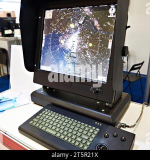 Radar indicator for monitoring the ice situation at sea Stock Photo