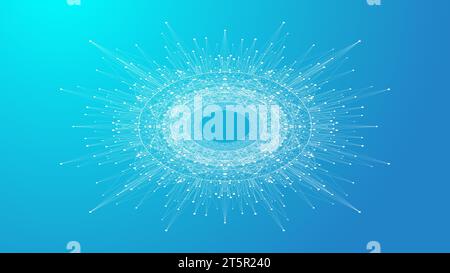 Quantum computing concept. Deep learning artificial intelligence. Big data algorithms visualization for business, science presentations, posters Stock Vector