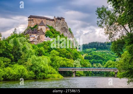 Picturesque view of the castle Oravsky Hrad in Slovakia at summer day Stock Photo