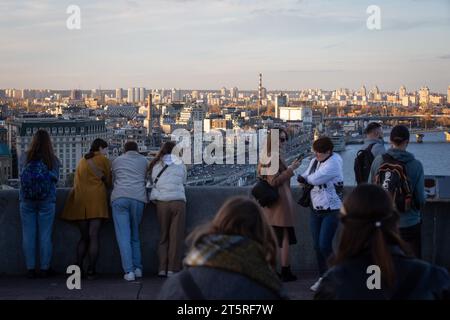 Kyiv, Ukraine. 05th Nov, 2023. People spend time on a viewing platform in central Kyiv. Credit: SOPA Images Limited/Alamy Live News Stock Photo