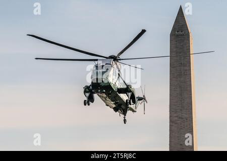 Washington, United States. 06th Nov, 2023. President Joe Biden returning via Marine One to the White House. (Photo by Michael Brochstein/Sipa USA) Credit: Sipa USA/Alamy Live News Stock Photo