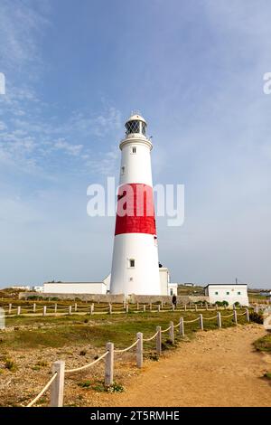 Portland Bill lighthouse and visitor centre, southernmost point of Dorset on the Isle of Portland,England,UK,september 2023 Stock Photo