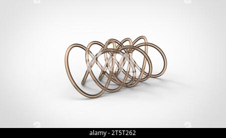 3D torus knot in gray background, computer generated images Stock Photo