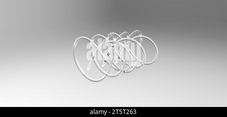 3D torus knot in gray background, computer generated images Stock Photo