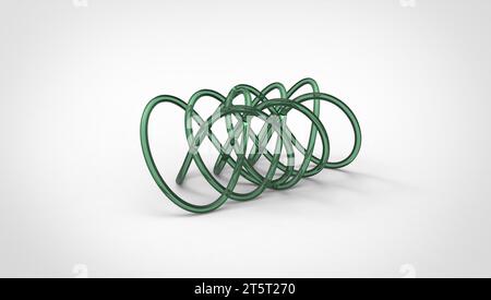 3D torus knot in gray background, computer generated images Stock Photo