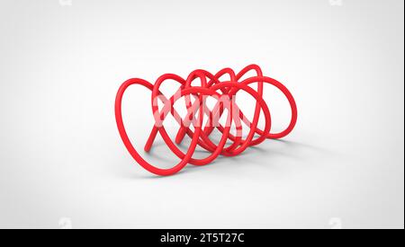 3D torus knot in gray background, computer generated images Stock Photo