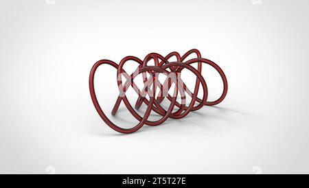 3D torus knot in gray background, computer generated images Stock Photo