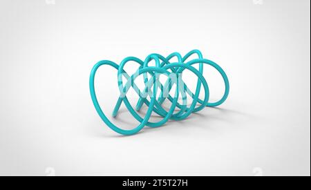 3D torus knot in gray background, computer generated images Stock Photo