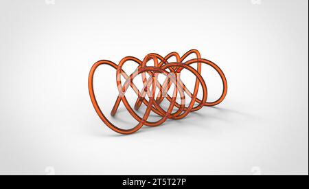 3D torus knot in gray background, computer generated images Stock Photo