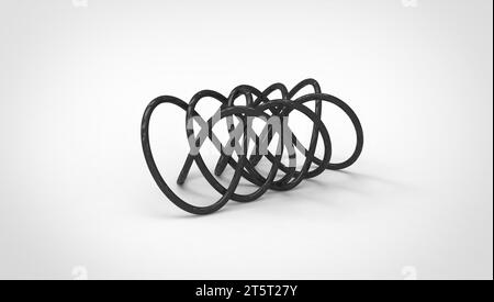 3D torus knot in gray background, computer generated images Stock Photo