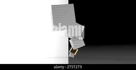cube stacked rendering, computer generated images Stock Photo