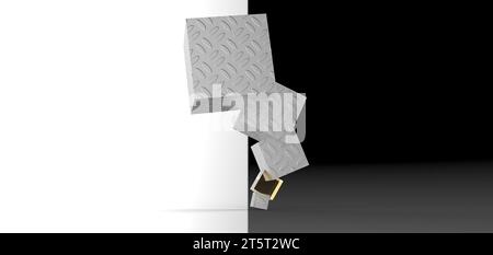 cube stacked rendering, computer generated images Stock Photo