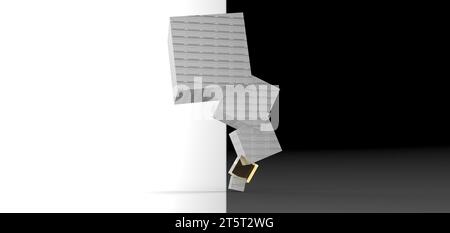 cube stacked rendering, computer generated images Stock Photo