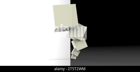 cube stacked rendering, computer generated images Stock Photo