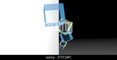 cube stacked rendering, computer generated images Stock Photo