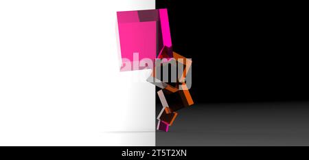 cube stacked rendering, computer generated images Stock Photo