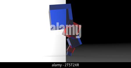 cube stacked rendering, computer generated images Stock Photo
