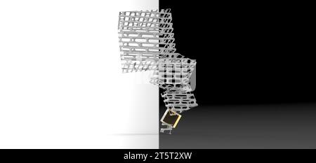 cube stacked rendering, computer generated images Stock Photo