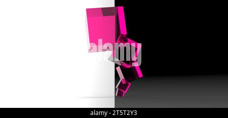 cube stacked rendering, computer generated images Stock Photo