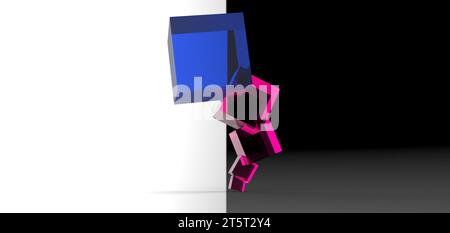 cube stacked rendering, computer generated images Stock Photo