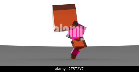 cube stacked rendering, computer generated images Stock Photo