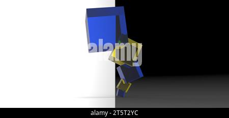 cube stacked rendering, computer generated images Stock Photo
