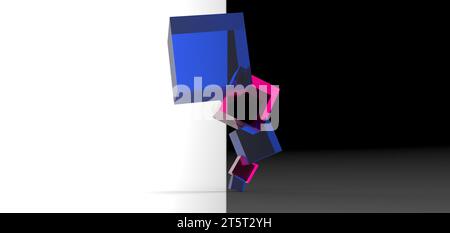 cube stacked rendering, computer generated images Stock Photo