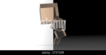 cube stacked rendering, computer generated images Stock Photo