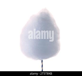 Stick with yummy cotton candy isolated on white Stock Photo - Alamy