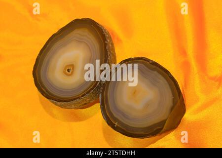 Agate stone cross section, closeup of photo Stock Photo