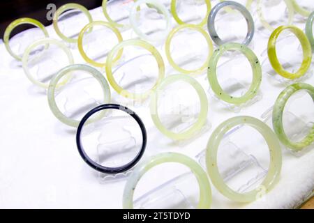 Jade bracelet, closeup of photo Stock Photo
