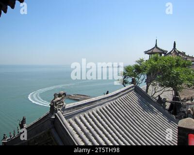 Yantai city - May 23rd: seaside architectural landscape, Penglaige scenic area, May 23rd, 2015, Yantai City, Shandong Province, China Stock Photo