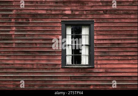 Traditional salt box home detail with window. Stock Photo