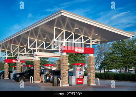 Wawa super station gas pumps. Stock Photo