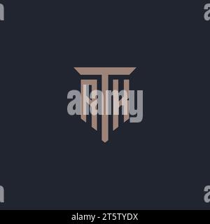 AK initial logo monogram with pillar icon design vector Stock Vector