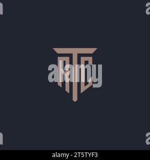 AC initial logo monogram with pillar icon design vector Stock Vector