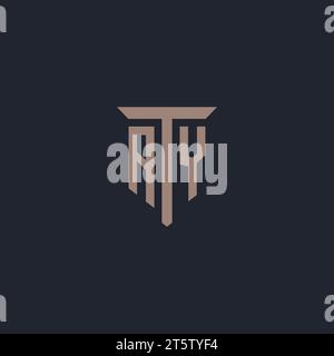AY initial logo monogram with pillar icon design vector Stock Vector