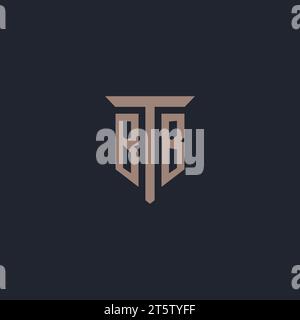 BB initial logo monogram with pillar icon design vector Stock Vector