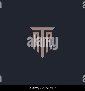 AF initial logo monogram with pillar icon design vector Stock Vector