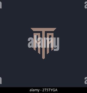 AA initial logo monogram with pillar icon design vector Stock Vector
