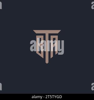 BA initial logo monogram with pillar icon design vector Stock Vector