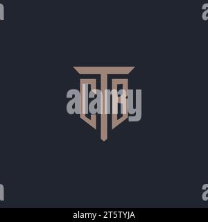 CB initial logo monogram with pillar icon design vector Stock Vector